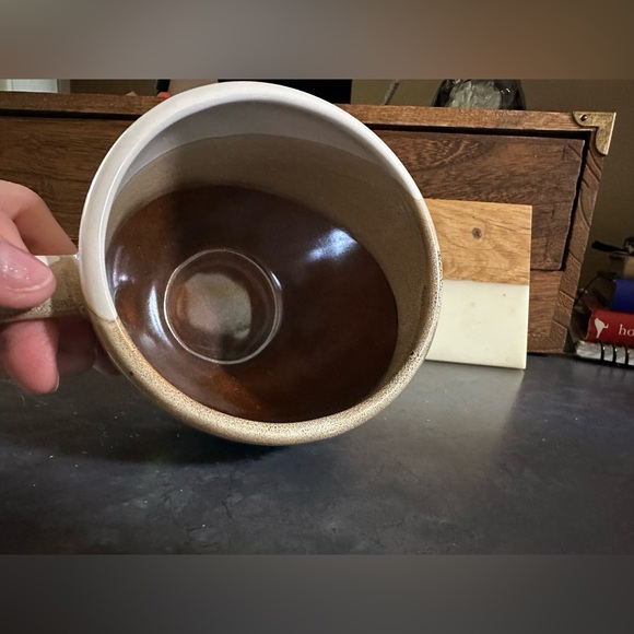 Ceramic Brown Mugs & Solid Oak Wood Coasters Stoneware Mug Set - Picture 4 of 4